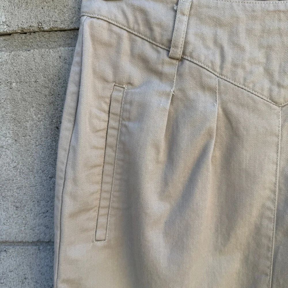 Liz‎ Claiborne Vintage 80s Twee Khaki Preppy V-Yoke Pencil Mini Skirt 2 Cottage